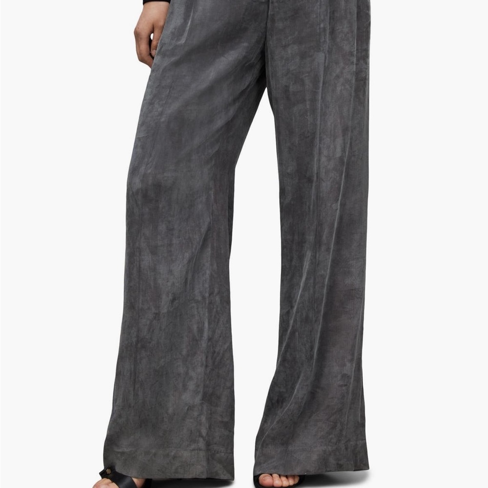 AllSaints Elle High Waist Wide Leg Gray Trousers size 4